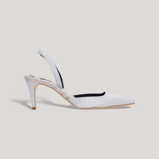 GABRIELLA | Grey - Satin Slingback Pumps | women&