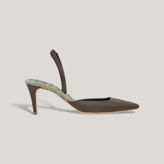 GABRIELLA | Green - Satin Slingback Pumps | Women&