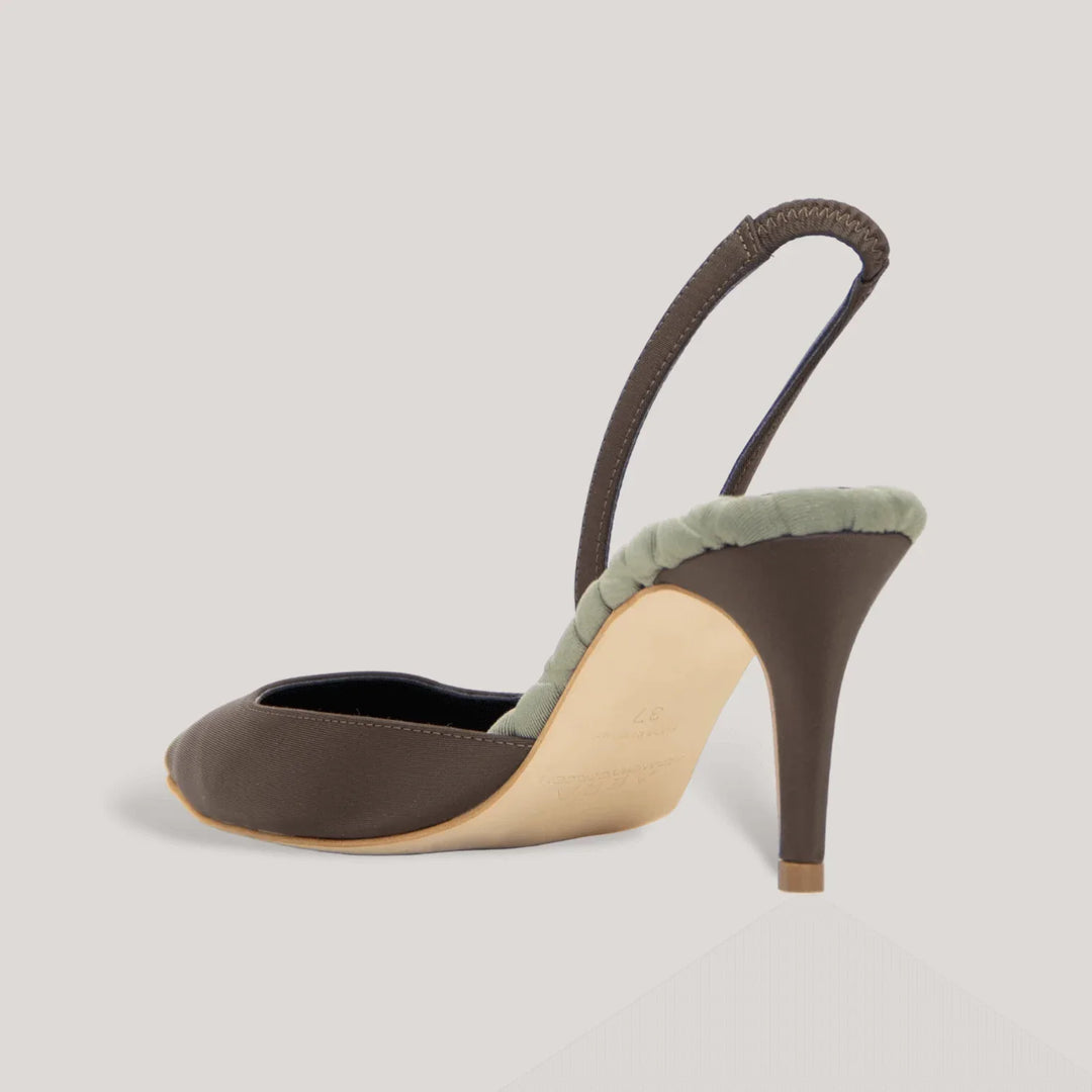 GABRIELLA | Green - Satin Slingback Pumps | Women&