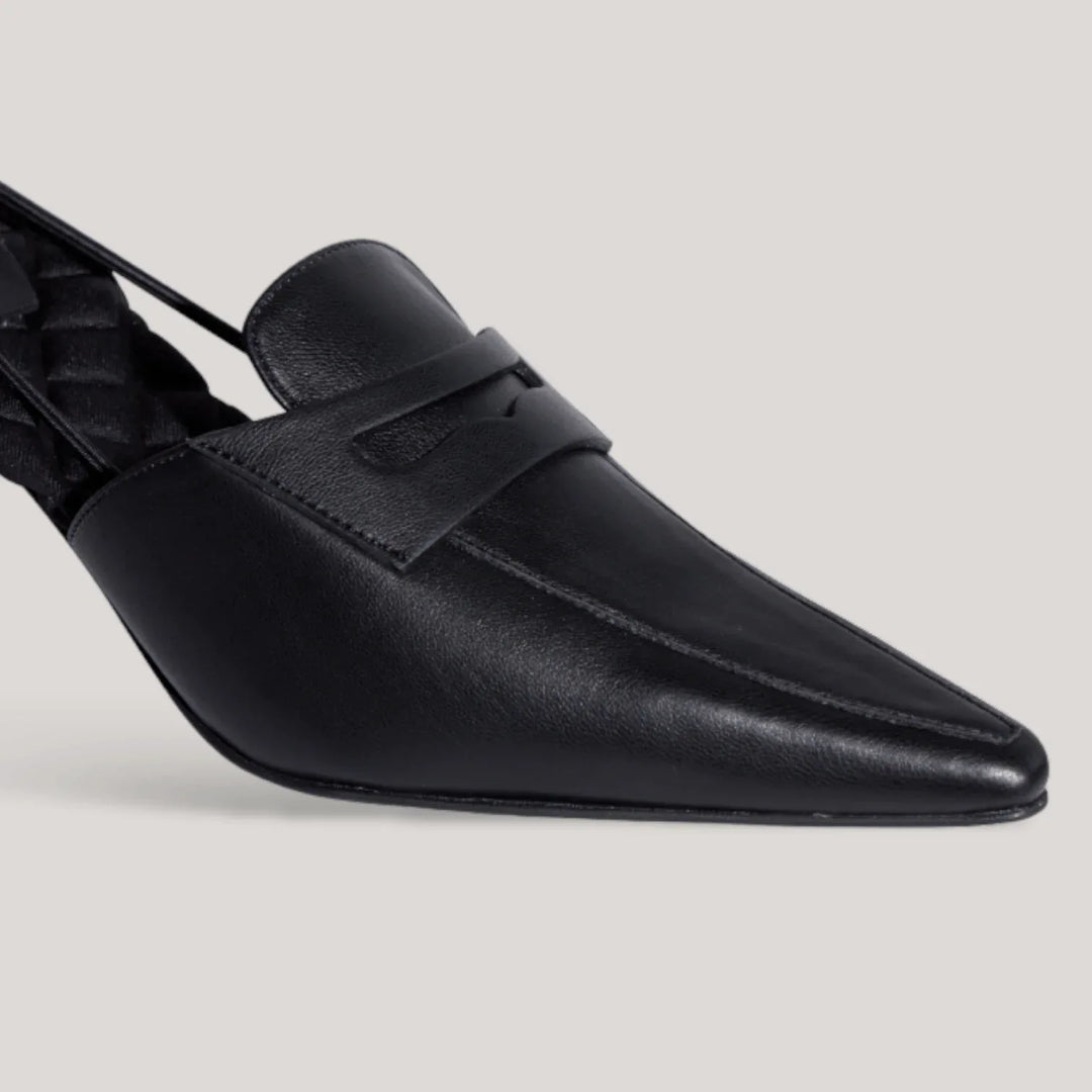 GRACE | Black - Slingback Penny Loafer