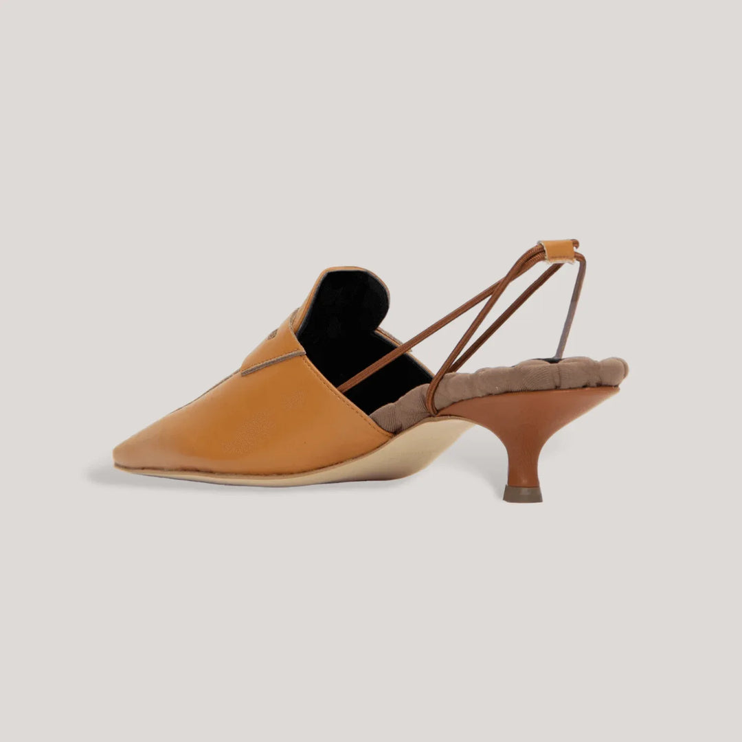 GRACE | Tan Slingback Penny Loafer | Vegan Women&
