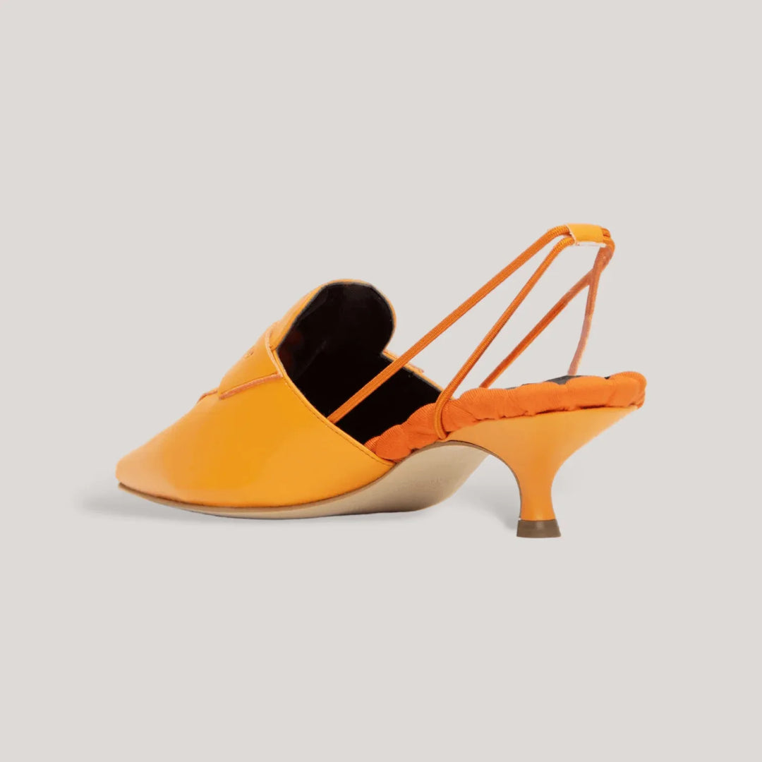 GRACE | Orange Slingback Penny Loafer | Vegan Women&