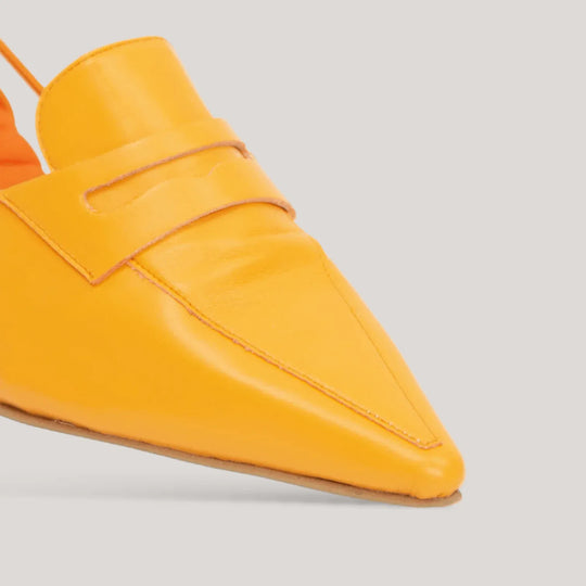 GRACE | Orange Slingback Penny Loafer | Vegan Women&
