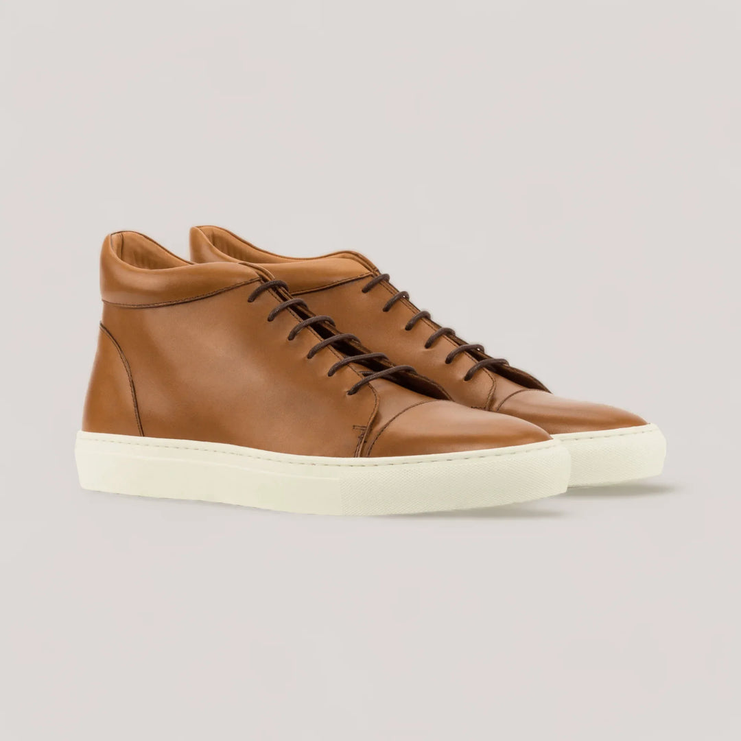 ZENITH | High Top Sneaker - Cognac | Men's | Men's Shoes | MADE-TO-MEASURE by ALLTRUEIST | allTRUEist