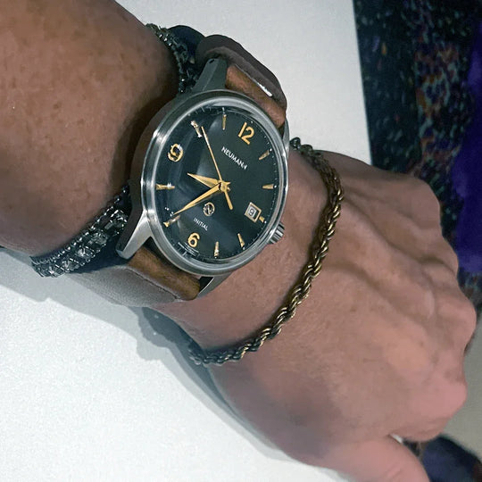 Initial N° 1 | STEEL - BLACK-GOLD | 36 mm Watch