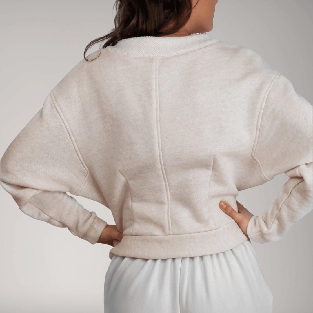 Dolman Sleeve Thick French Terry Sweater | Alabaster | Women's Clothing | ALLTRUEIST By Maryna | ALLTRUEIST