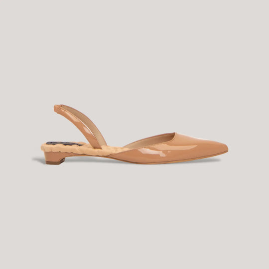 JACKIE | Nude Vegan Patent Slingback Flats | women&