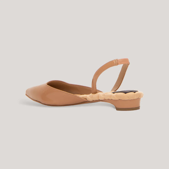JACKIE | Nude Vegan Patent Slingback Flats | women&