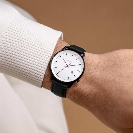 The Solar Curve | White Dial - Black Case