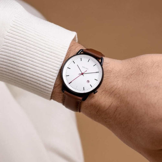 The Solar Curve | White Dial - Black Case