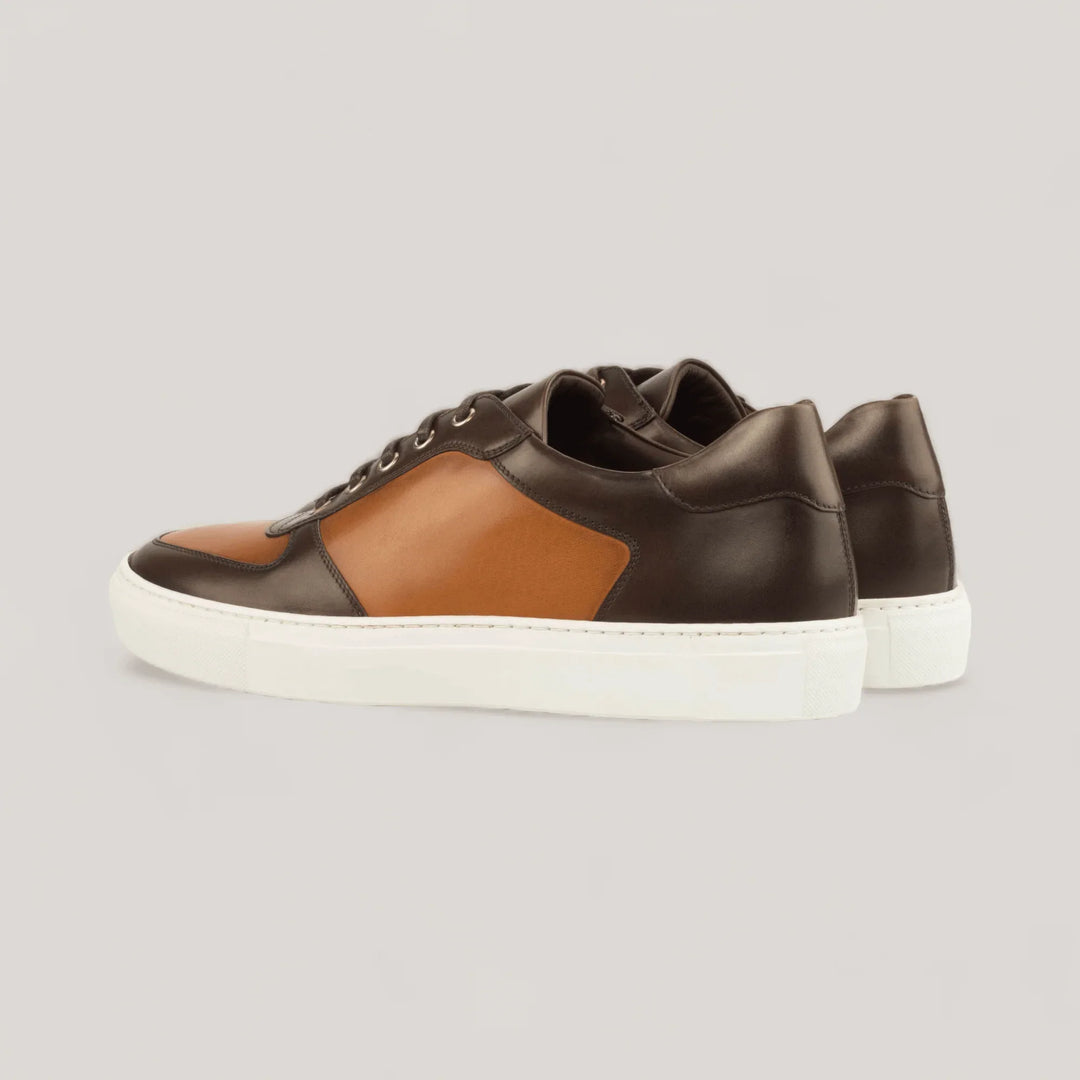 AVENIR | Low Top Trainer - Brown &amp; Cognac | Men&