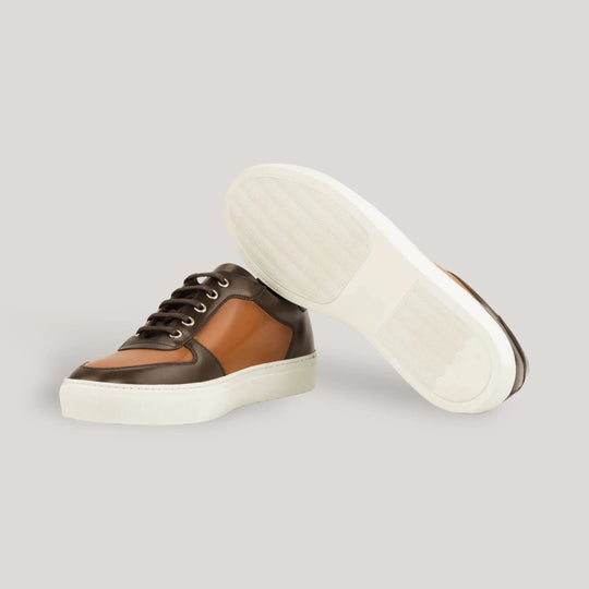 AVENIR | Low Top Trainer - Brown &amp; Cognac | Men&