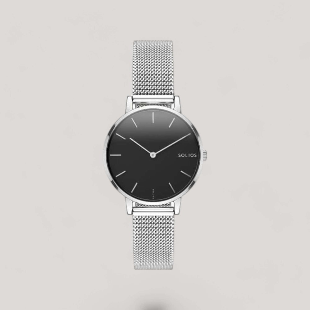 The Solar Mini | Black Dial - Silver Case