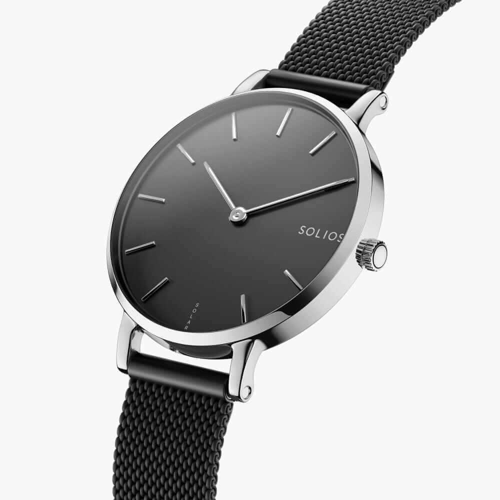 The Solar Mini | Black Dial - Silver Case