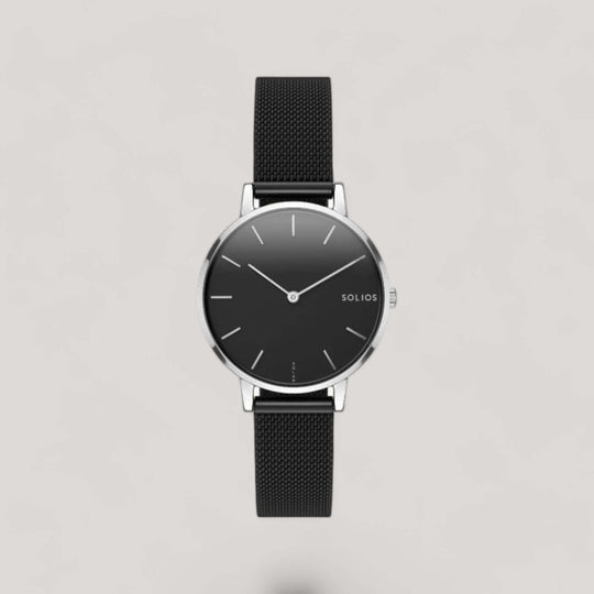 The Solar Mini | Black Dial - Silver Case