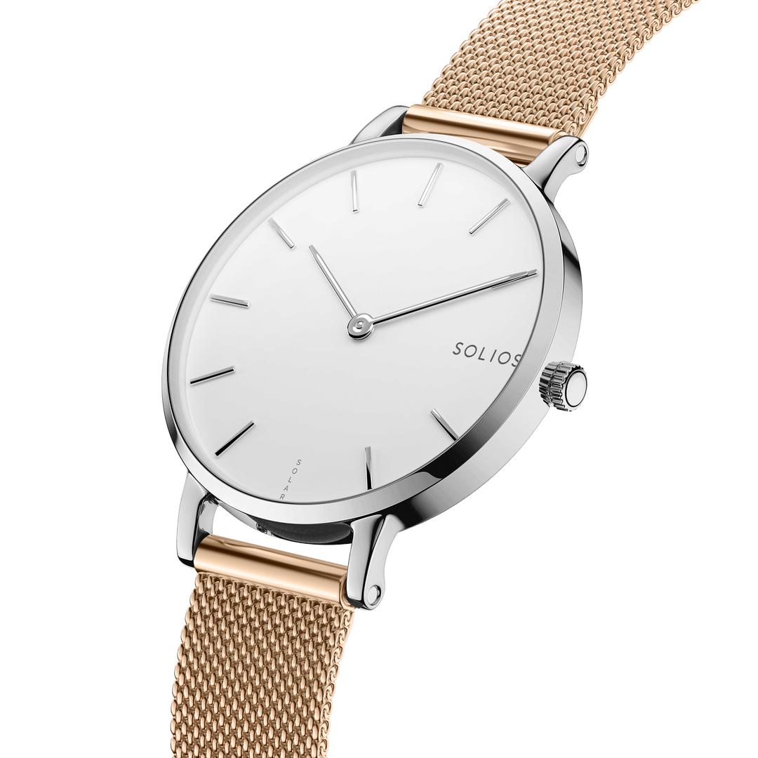 The Solar Mini | White Dial - Silver Case