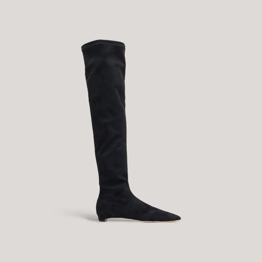 NICOLETTA | Black - Vegan Suede Over-The-Knee Boots | Women&