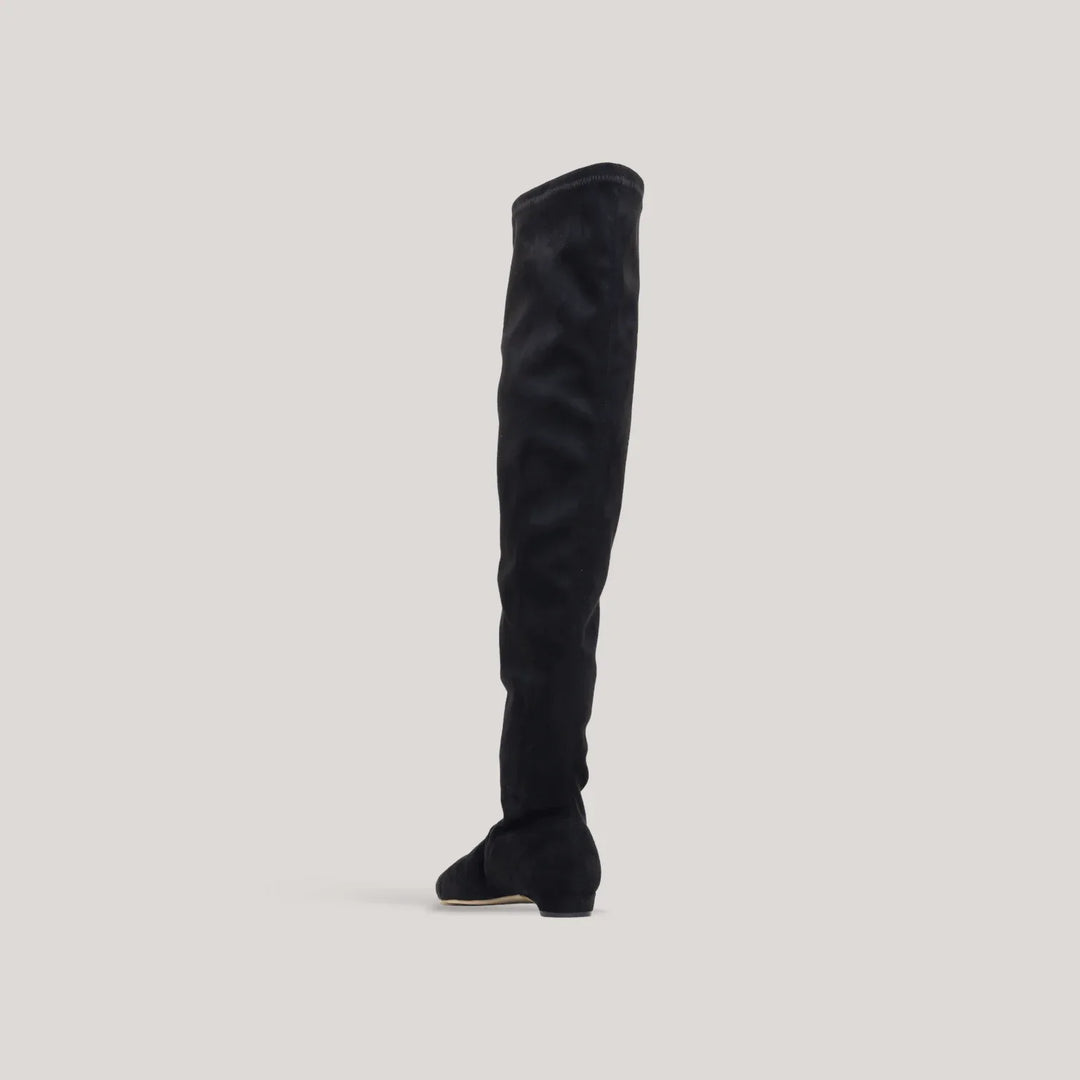 NICOLETTA | Black - Vegan Suede Over-The-Knee Boots | Women&