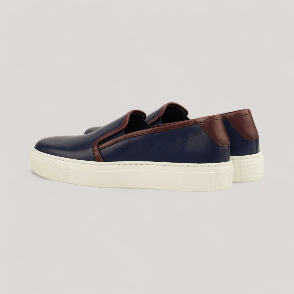 LUCE | Slip-On Sneakers - Navy & Burgundy | Women's | Vegan Women's Shoes | allTRUEist