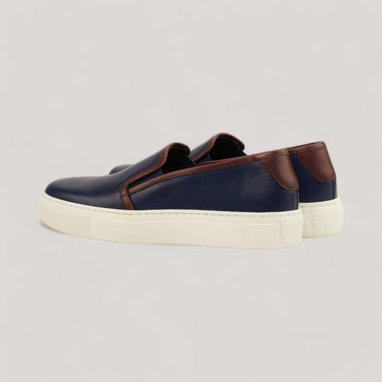LUCE | Slip-On Sneakers - Navy &amp; Burgundy | Women&