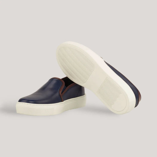 LUCE | Slip-On Sneakers - Navy &amp; Burgundy | Women&