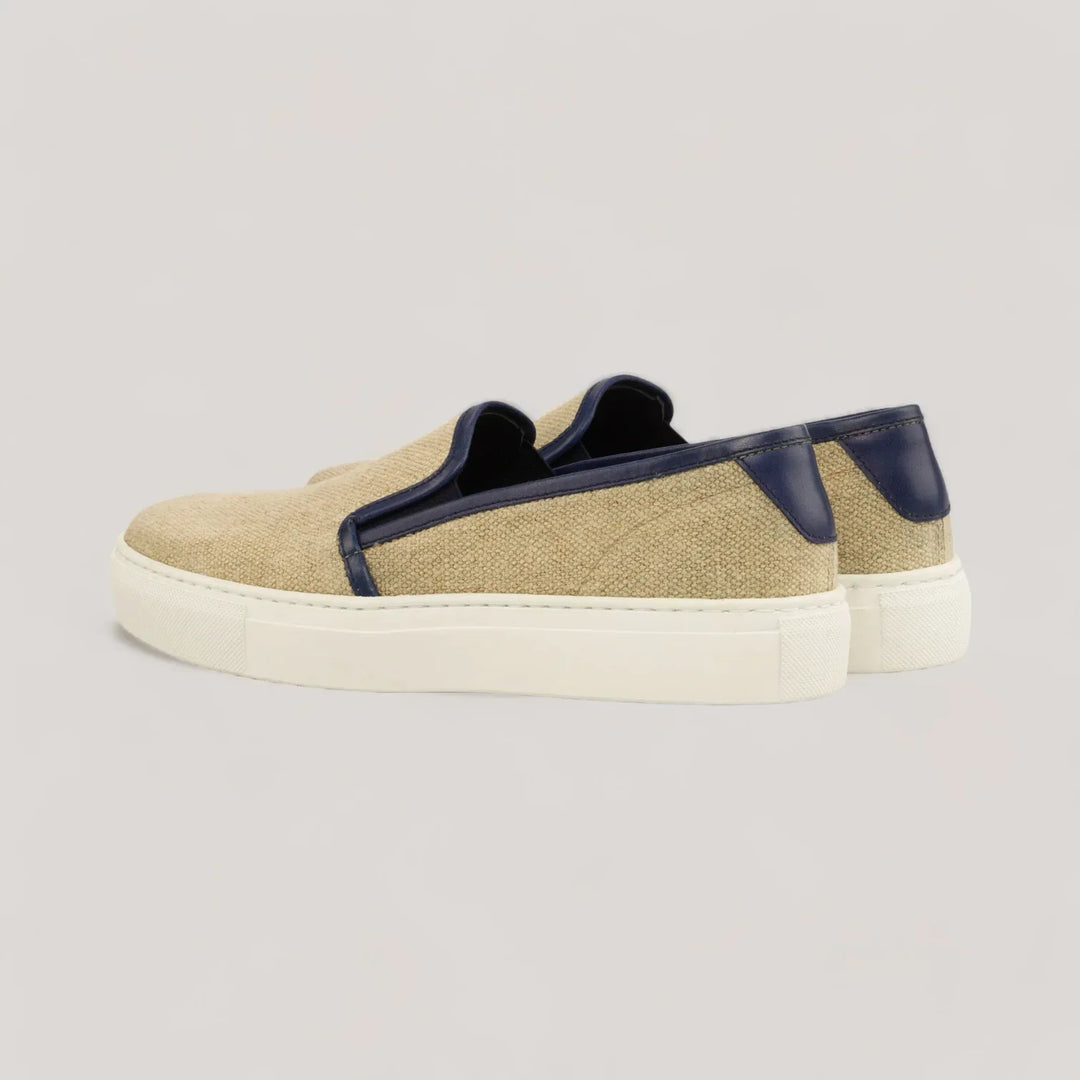 LUCE | Slip-On Sneakers - Ice Linen &amp; Navy | Women&