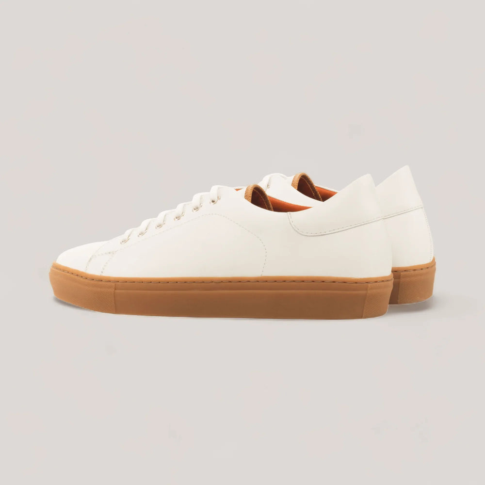 EON | Classic Sneakers - White, Cognac & Caramel Sole | Men's | Men's Shoes | MADE-TO-MEASURE by ALLTRUEIST | allTRUEist