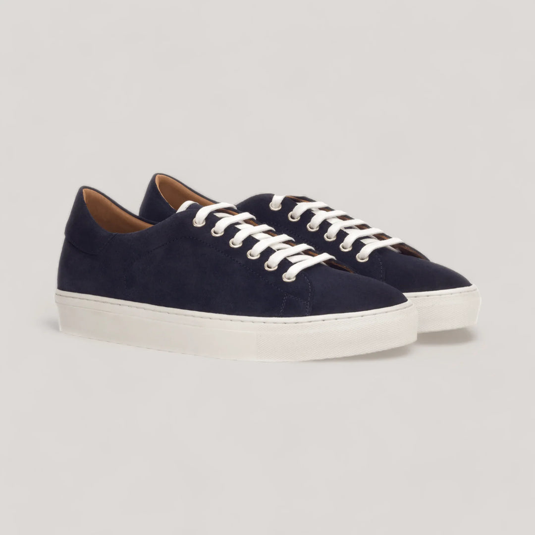 EON | Classic Sneakers - Navy Vegan Suede & White | Men's | Men's Shoes | MADE-TO-MEASURE by ALLTRUEIST | allTRUEist
