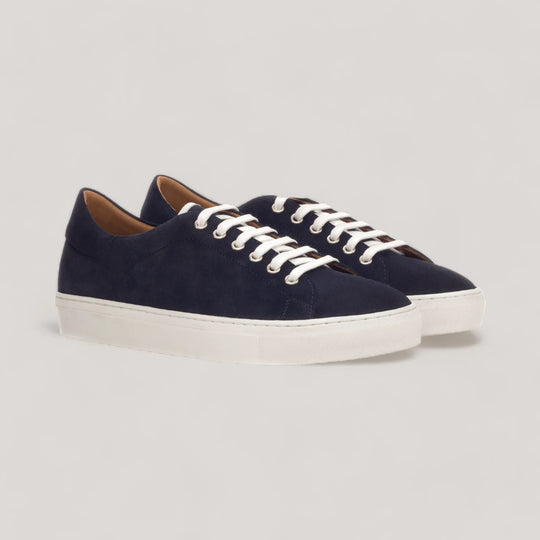 EON | Classic Sneakers - Navy Vegan Suede &amp; White | Men&