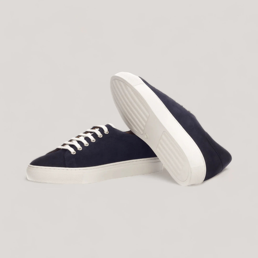 EON | Classic Sneakers - Navy Vegan Suede &amp; White | Men&