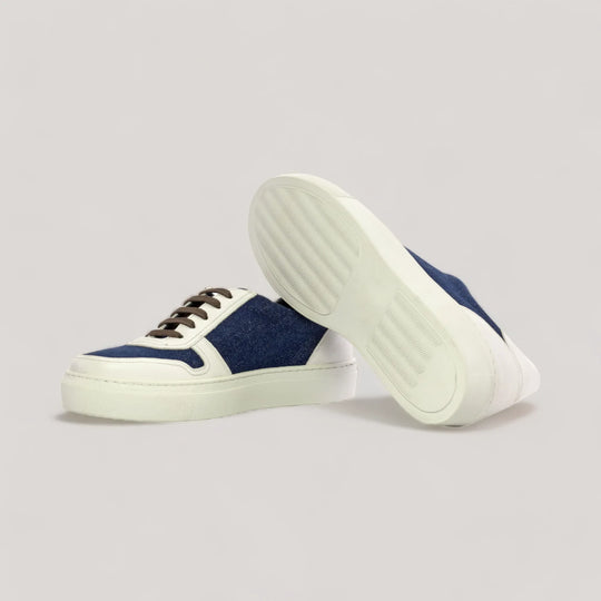 VERVE | Low Top Trainer -Blue Denim &amp; White | Women&