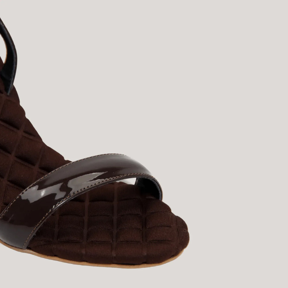 VIVIEN | Brown Vegan Patent Slingback Sandals | Women's Shoes | AERA | ALLTRUEIST