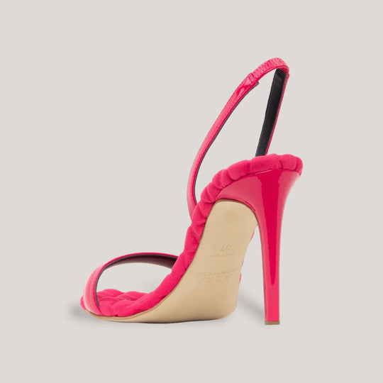 VIVIEN | Fuchsia Vegan Patent Slingback Sandals | women&
