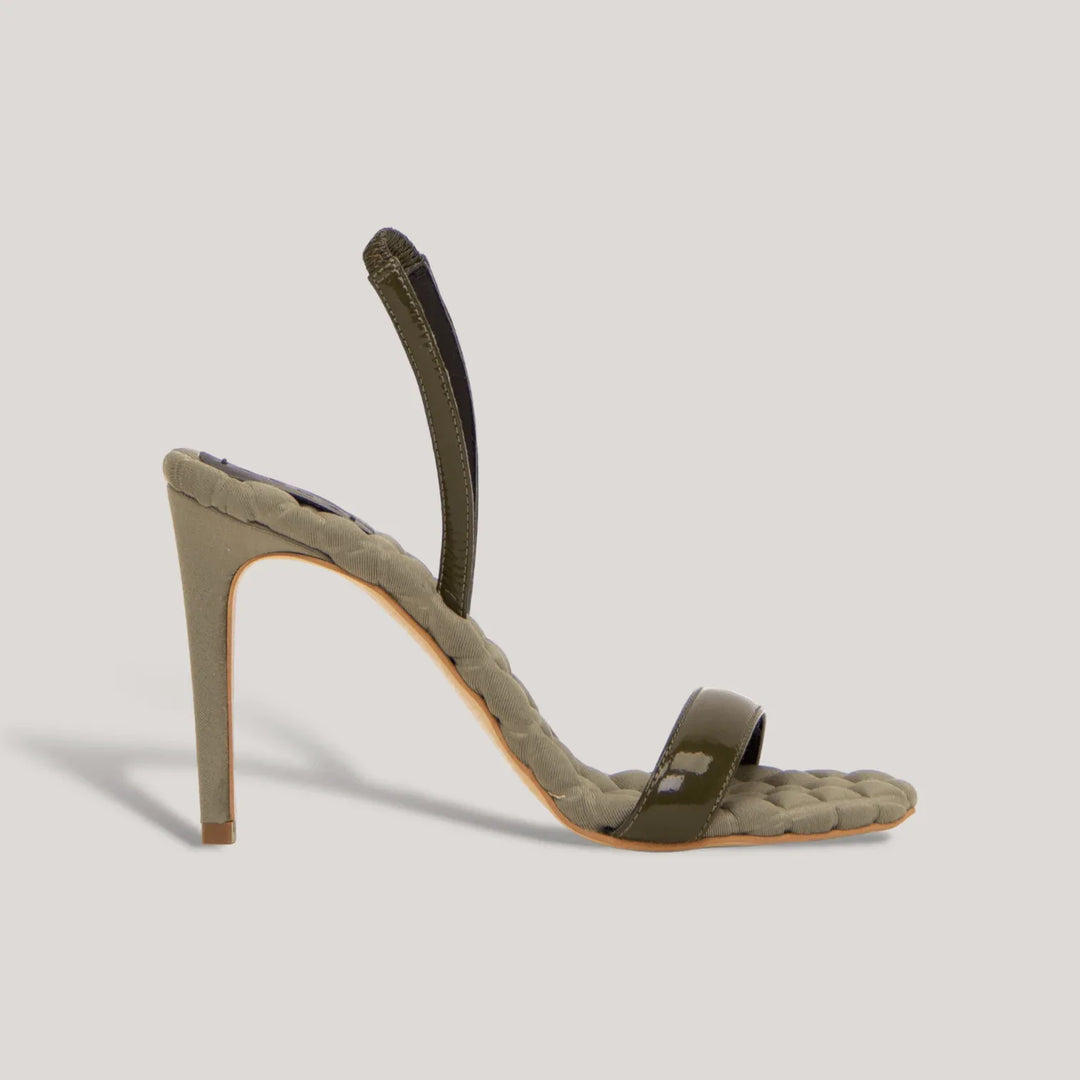 VIVIEN | Green Vegan Patent Slingback Sandals | women's shoes | AERA | ALLTRUEIST