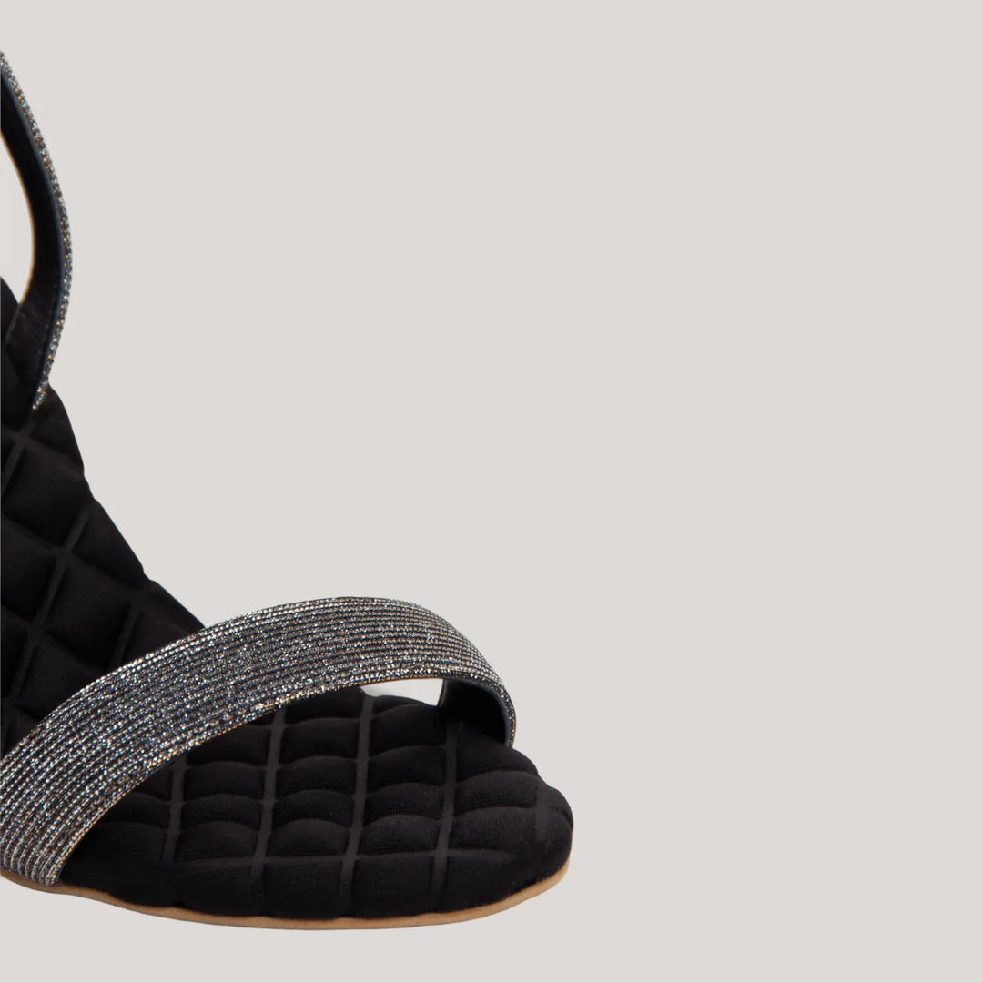 VIVIEN | Metallic Vegan Patent Slingback Sandals | women&
