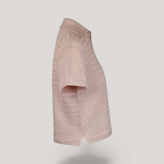 WANDA | Egyptian Cotton Pointelle knit Polo Shirt