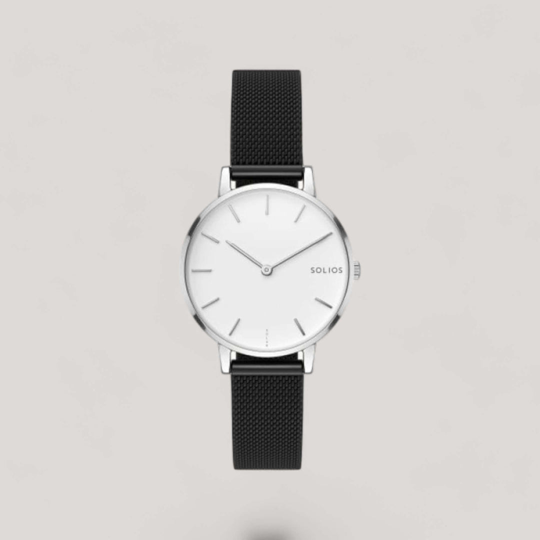 The Solar Mini | White Dial - Silver Case