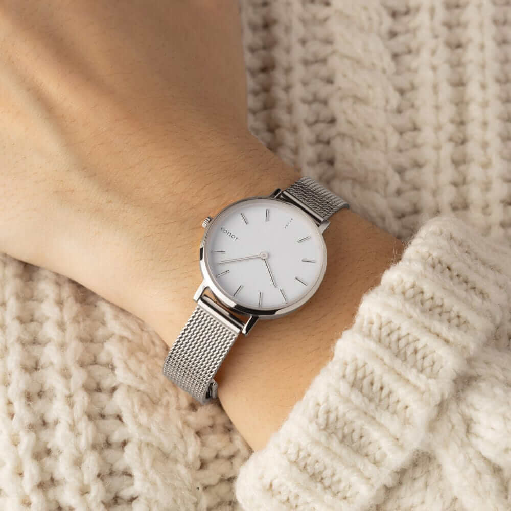 The Solar Mini | White Dial - Silver Case