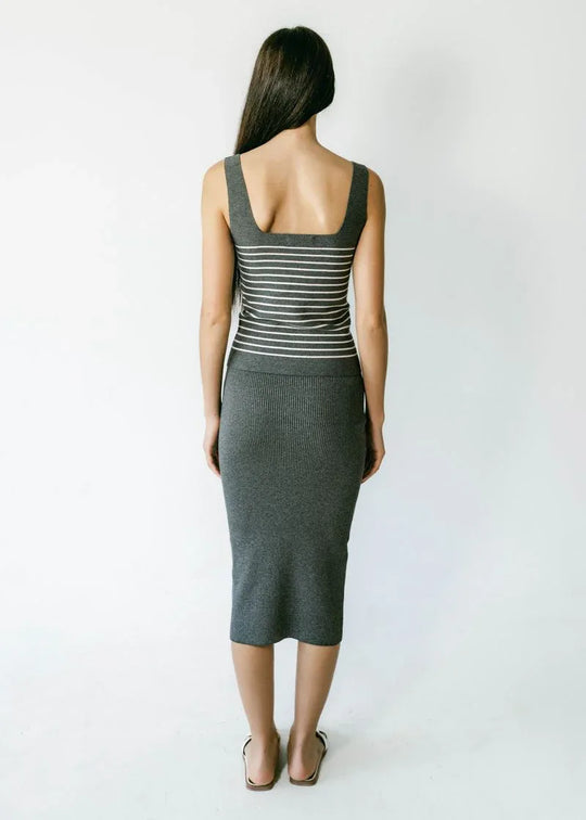 ELLERY | Ribbed High Waisted Midi Skirt