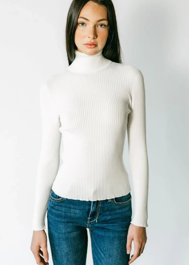 INGRID | Ecoviscose - Turtleneck Ribbed Sweater