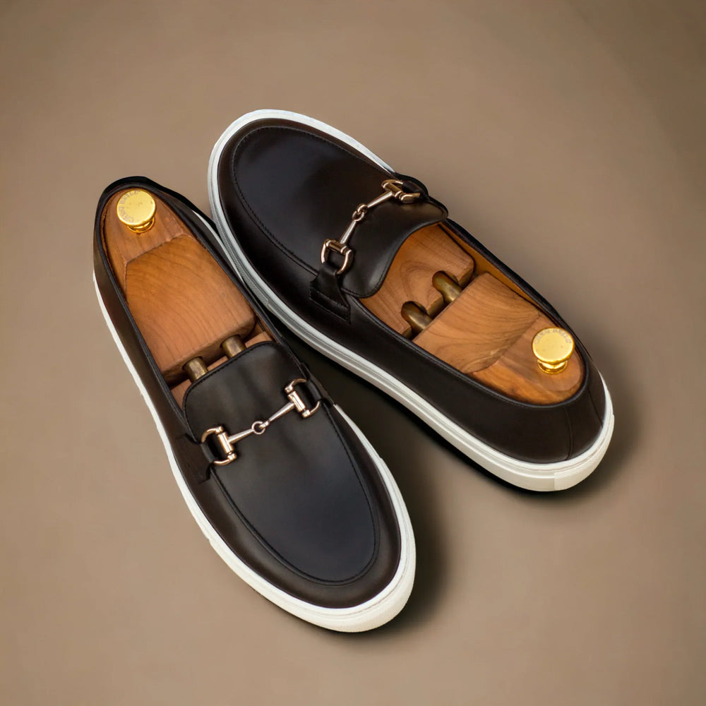 ICARUS | Loafer Vegan Sneakers - Metal-Bit - Black & Silver | Men's