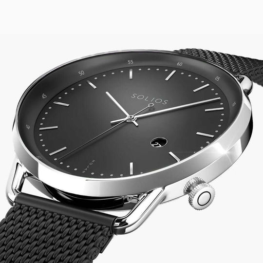 The Solar Curve | Black Dial - Silver Case