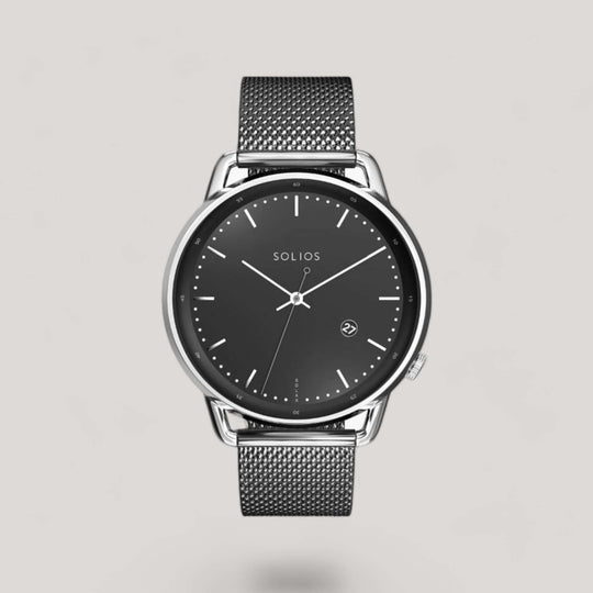 The Solar Curve | Black Dial - Silver Case