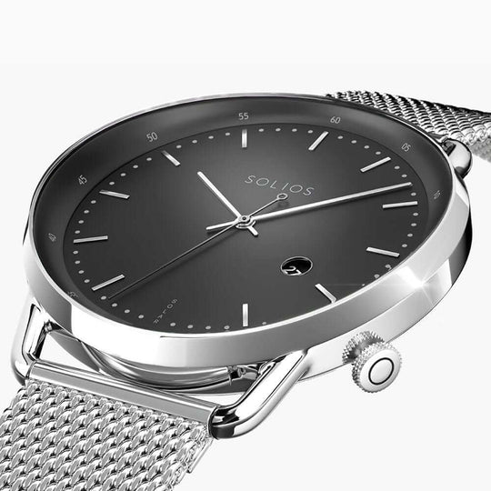 The Solar Curve | Black Dial - Silver Case