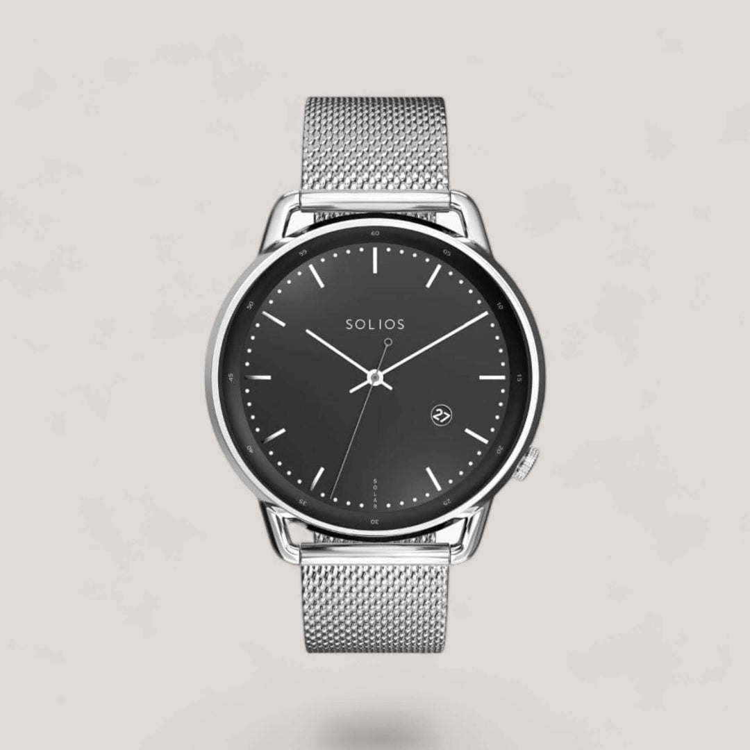 The Solar Curve | Black Dial - Silver Case