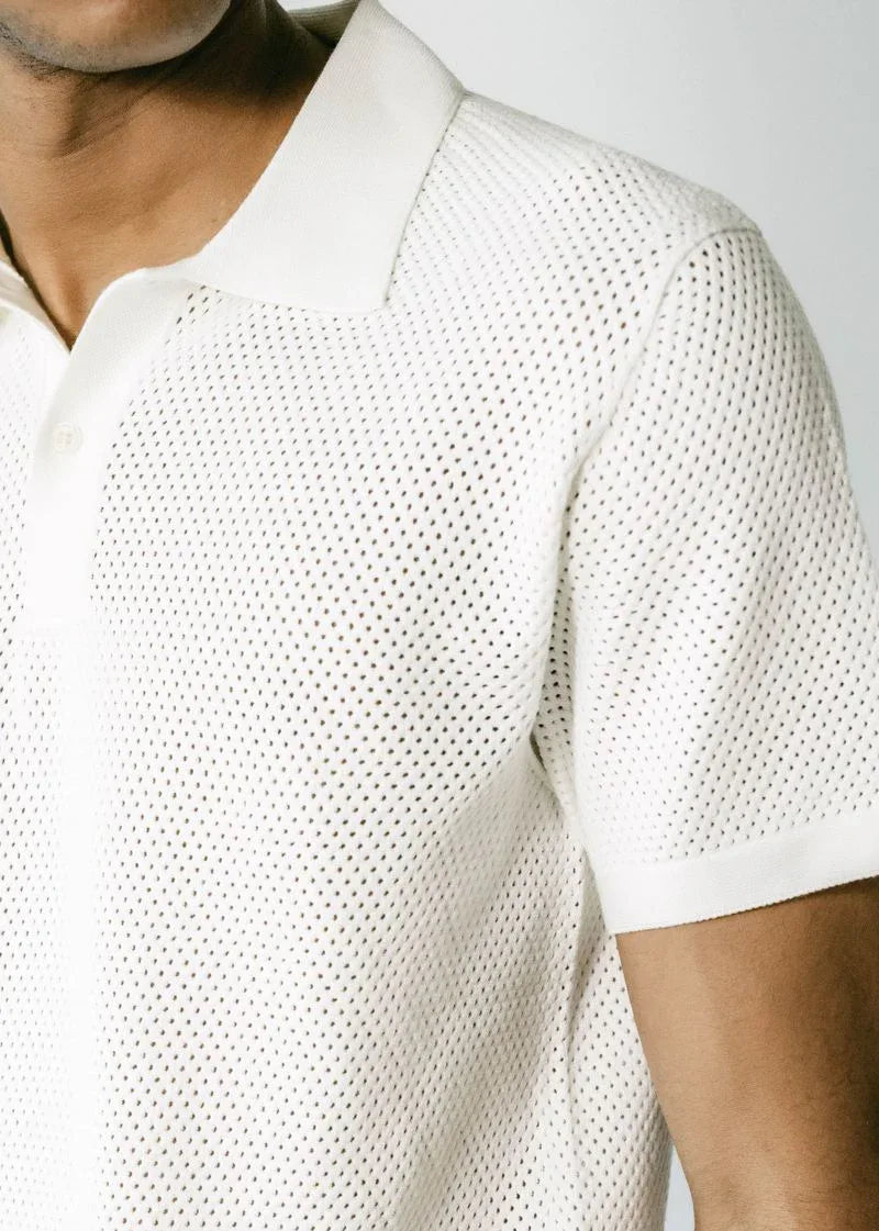 WOODY | Ecoviscose Mesh Polo Short Sleeve Shirt
