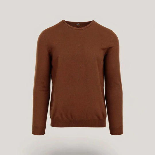 CALEB SHORT | Ecoviscose - Men's Crewneck Sweater in brown, sustainable and durable design