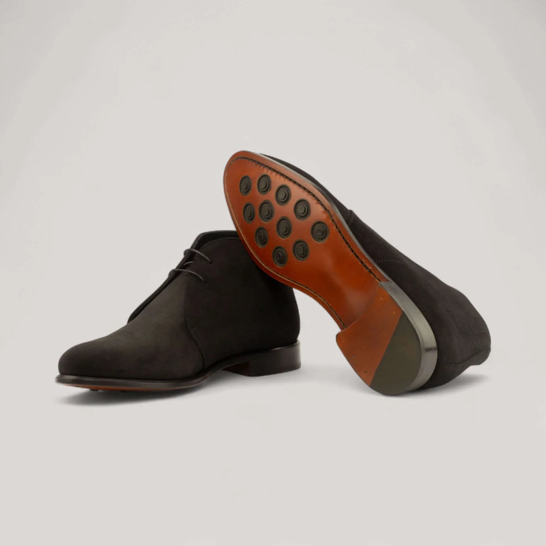 Chukka Boots - Black - Luxe Suede | Goodyear Welt