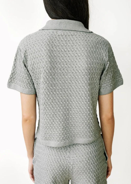 WANDA | Egyptian Cotton Pointelle knit Polo Shirt