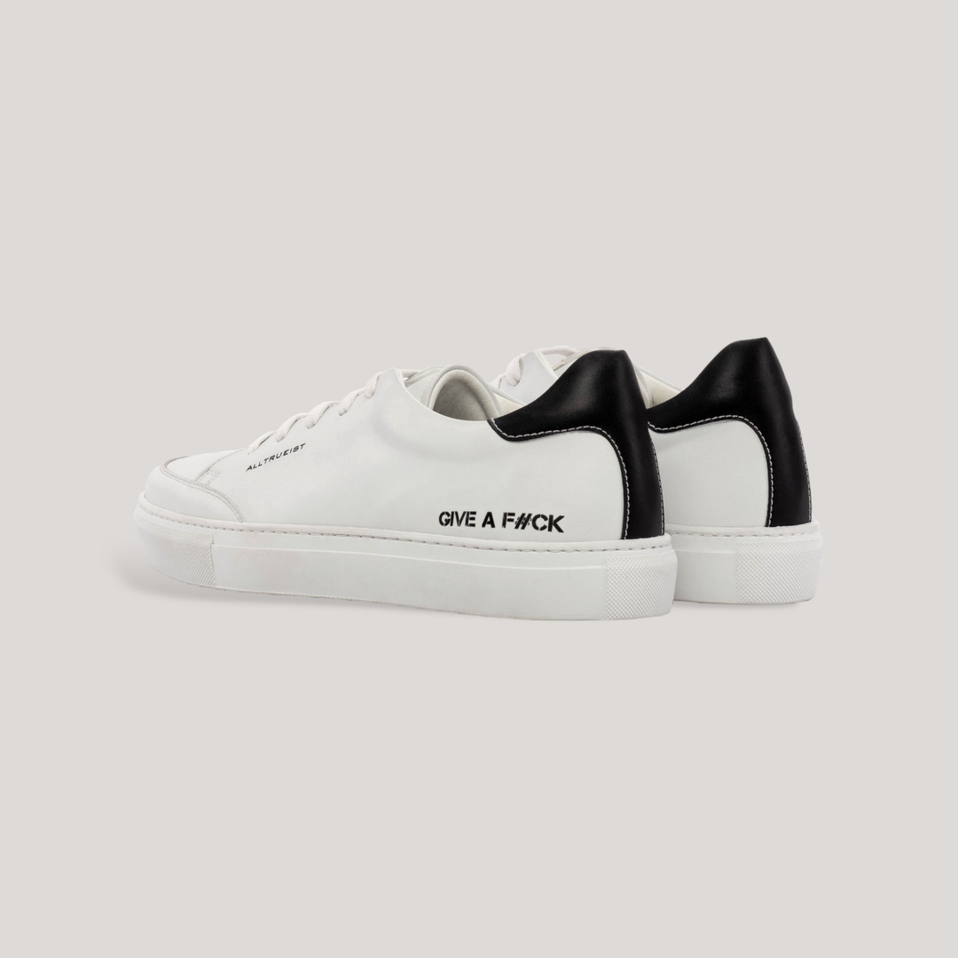 GIVE A F#CK - Special Edition Sneakers - White & Black | Women's | Vegan Women's Shoes | allTRUEist